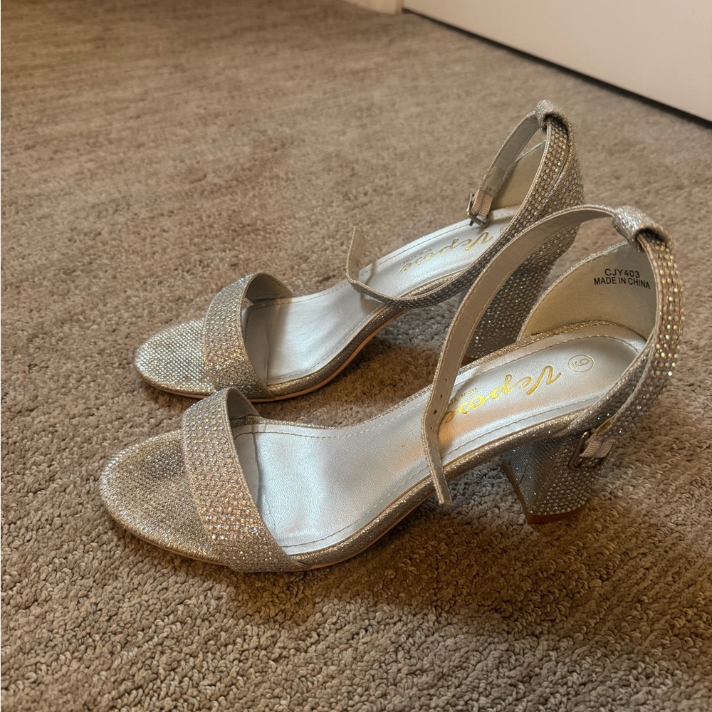 Elegant Silver Women's Heels